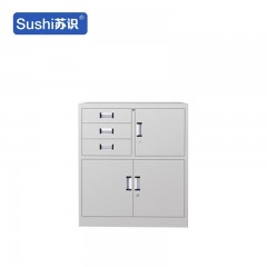 苏识 YJ00059/5 钢制文件柜铁皮柜办公室档案柜财务储物柜 偏三斗下节柜 厚1.4mm