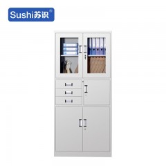 苏识 YJ00050/1 钢制文件柜铁皮柜办公室档案柜财务储物柜 偏三斗文件柜 厚1.0mm