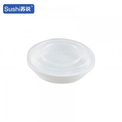 苏识 一次性打包餐盒 500ml圆形 白色 450套/箱 箱 11210209