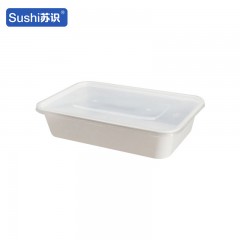 苏识 一次性打包餐盒 500ml方形 白色 300套/箱 箱 11210197