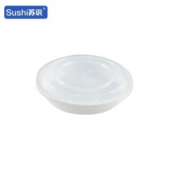 苏识 一次性打包餐盒 450ml圆形 白色 450套/箱 箱 11210208