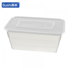 苏识 一次性打包餐盒 1750ml方形 白色 150套/箱 箱 11210203