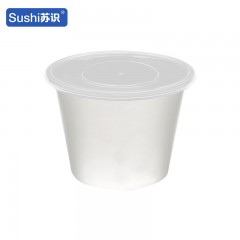 苏识 一次性打包餐盒 2000ml圆形 白色 200套/箱 箱 11210217