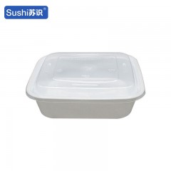 苏识 一次性打包餐盒 650ml正方形 白色 200套/箱 箱 11210224