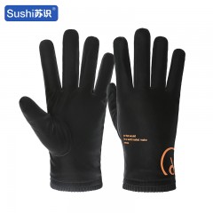 苏识 男士冬季触屏加绒保暖骑行手套 黑色双 3460497