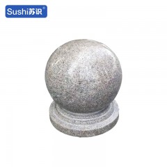 苏识 路障石球大理石花岗岩广场学校挡车石墩 约200×250mm 芝麻灰 个