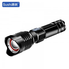 苏识 P99变焦双开关 伸缩变焦铝合金手电筒（计价单位：个）黑色
