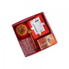 苏识 伴手礼盒套装 SS-BSL14 玻璃杯+金属勺+珊瑚绒毛巾+柿子罐+精油香皂 5件/盒 盒