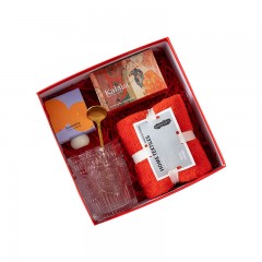 苏识 伴手礼盒套装 SS-BSL02 玻璃杯+金属勺+珊瑚绒毛巾+护手霜+精油香皂 5件/盒 盒