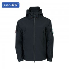 苏识 军迷户外野营训练加绒防风保暖软壳冲锋衣 4XL 黑色 件 3533517