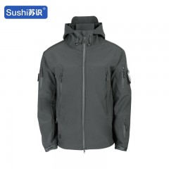 苏识 军迷户外野营训练加绒防风保暖软壳冲锋衣 S 灰色 件 3533518