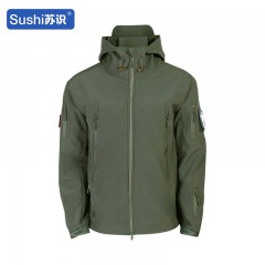 苏识 军迷户外野营训练加绒防风保暖软壳冲锋衣 XXXL 绿色 件 3533509