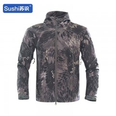苏识 军迷户外野营训练加绒防风保暖软壳冲锋衣 XL 黑蟒迷彩 件 3533528
