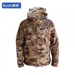 苏识 军迷户外野营训练加绒防风保暖软壳冲锋衣 4XL CP迷彩 件 3533545