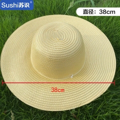苏识 草帽塑料编织帽遮阳帽劳保工用帽38cm （顶）3310131