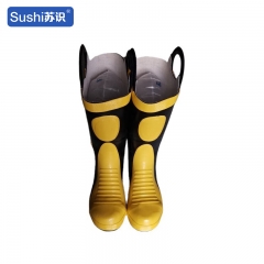 苏识 02款消防训练靴 防砸防刺防滑防护靴 黑黄色 39码 双 3521139